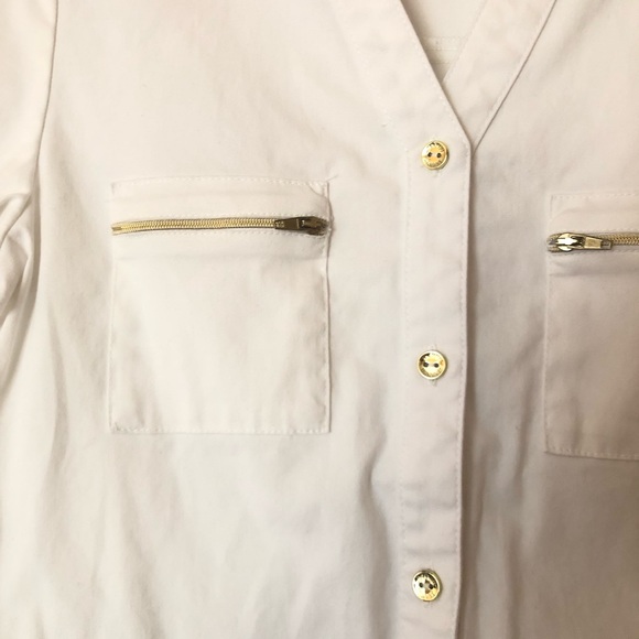 Jaaanuu white with cold accents scrub top - Picture 2 of 4